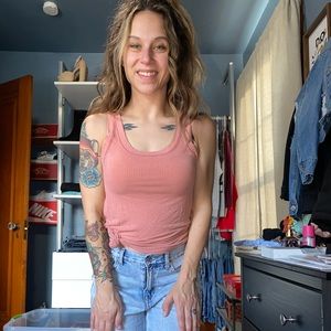 🐞American Eagle Cozy Mauve Tank Top